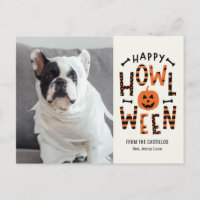 Howl-O-Ween Pet Halloween Fotokarte Postkarte