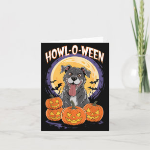 Howl-O-Ween Spielender Schwarzer Hund Mit Kürbisse Karte