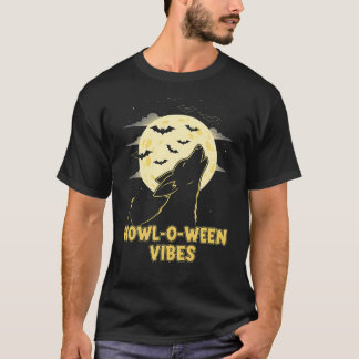 Howl-o-ween Vibes - Funny Hund Halloween T - Shirt
