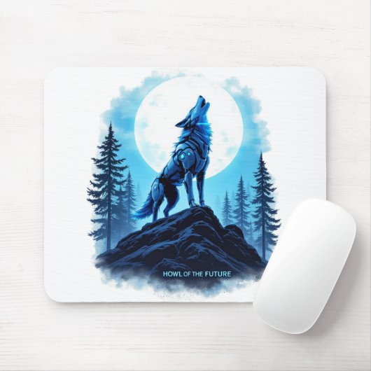 Howl of the Future - Roboter Wolf Mousepad (Mit Mouse)