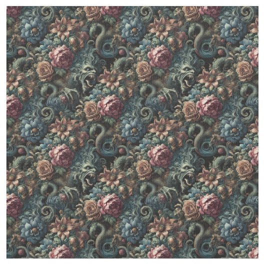 Howl of the Gilded Wild - Gothic Dense Tile Stoff (Nahaufnahme)