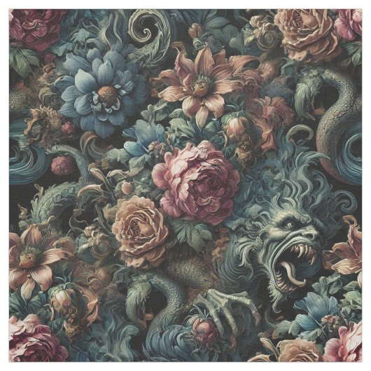 Howl of the Gilded Wild - Gothic Statement Tile Stoff (Muster)