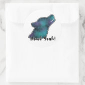 Howl Yeah! Space Galaxy Wolf Silhouette Head Runder Aufkleber (Tasche)