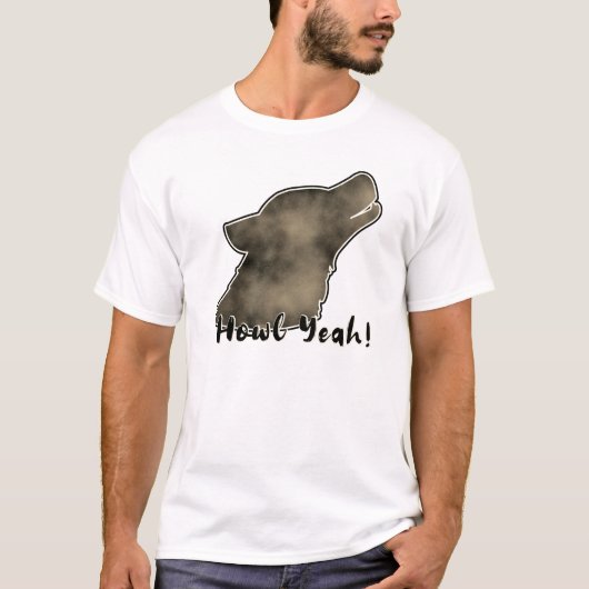 Howl Yeah! Space Galaxy Wolf Silhouette T - Shirt (Vorderseite)
