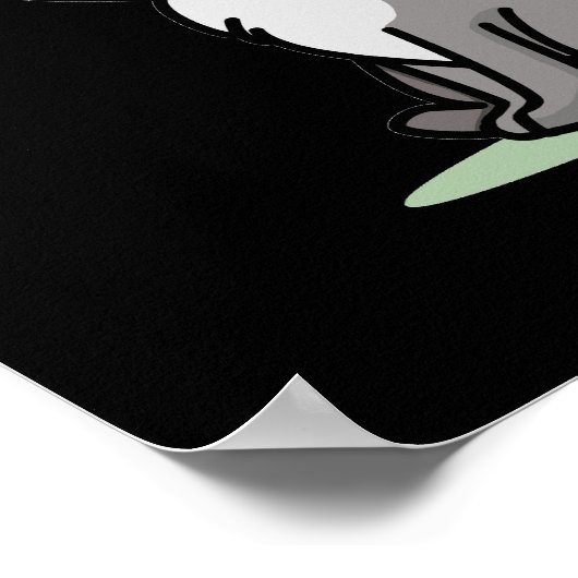 Howl You Doin Funny Baby Wolf Puck Dark BG Poster (Ecke)