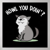 Howl You Doin Funny Baby Wolf Puck Dark BG Poster (Vorne)
