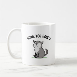 Howl You Doin Funny Baby Wolf Puff Kaffeetasse