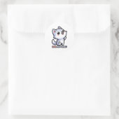 Howl you Doing! Niedlich Howling Wolf Pun Runder Aufkleber (Tasche)