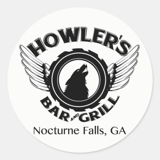 Howlers B&W Decal Runder Aufkleber (Vorderseite)