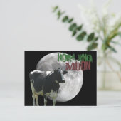 Howlin Cow Moon Postkarte (Stehend Vorderseite)