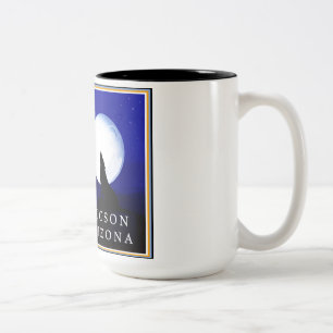 Howlin Coyote - Tucson Arizona Zweifarbige Tasse