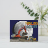 Howlin Excavator Moon Postkarte (Stehend Vorderseite)