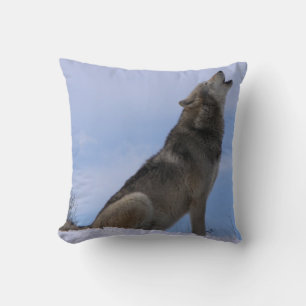 Howling Alaskan Timber Wolf Kissen