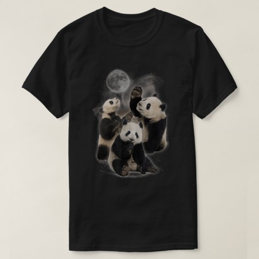 Howling am Mond Shirt - Funny Panda Shirt - Pa (Design vorne)