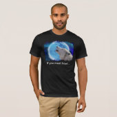 Howling Arctic Wolf & Aurora Funny Art T - Shirt (Vorne ganz)
