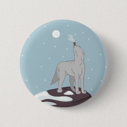 Howling Arctic Wolf Button (Vorderseite)