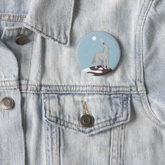Howling Arctic Wolf Button (Beispiel)
