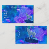 Howling Arctic Wolf Fraktal-Effekt-Visitenkarte Visitenkarte (Vorne/Hinten)