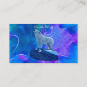 Howling Arctic Wolf Fraktal-Effekt-Visitenkarte Visitenkarte (Rückseite)