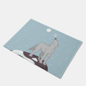 Howling Arctic Wolf Fußmatte (Schrägansicht)
