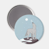 Howling Arctic Wolf Magnet (Vorderseite/Rückseite)