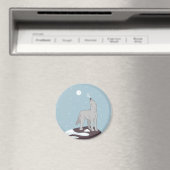 Howling Arctic Wolf Magnet (In Situ (Geschirrspüler))