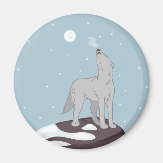 Howling Arctic Wolf Magnet (Vorne)