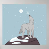 Howling Arctic Wolf Poster (Vorne)