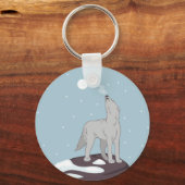 Howling Arctic Wolf Schlüsselanhänger (Vorderseite)