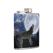 Howling Arctic Wolf Wildlife Flachmann (Rechts)