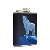 Howling Arctic Wolf Wildlife Flachmann (Rechts)