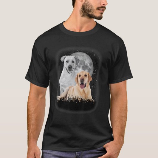 Howling At The Moon Labrador Dog T-Shirt (Vorderseite)