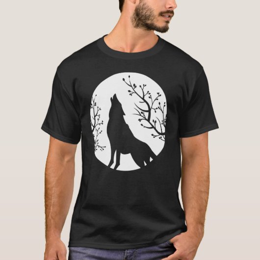 Howling At The Moon Wolves Goth Gothic Wolf 1 T-Shirt (Vorderseite)