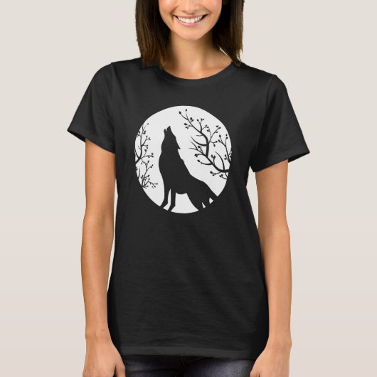 Howling At The Moon Wolves Goth Gothic Wolf 2 T-Shirt (Vorderseite)
