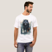 Howling auf dem Mond Werwolf T-Shirt (Vorne ganz)