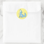 Howling Baby Blue Wolf Runder Aufkleber (Tasche)