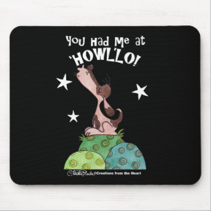 Howling Basset Hound Night Mousepad