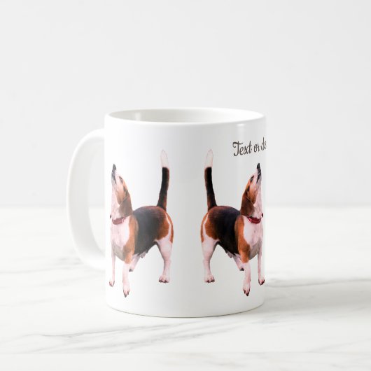 Howling Beagle Dog Lover Personalisiert Kaffeetasse (Vorderseite Links)