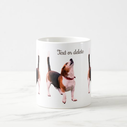 Howling Beagle Dog Lover Personalisiert Kaffeetasse (Mittel)