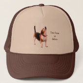 Howling Beagle Dog Personalized Truckerkappe (Vorderseite)