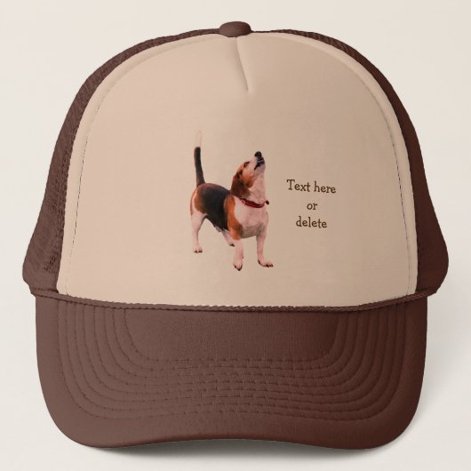 Howling Beagle Dog Personalized Truckerkappe (Vorderseite)