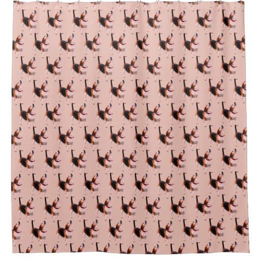 Howling Beagle Niedlich Dog Duschvorhang (Vorderseite)