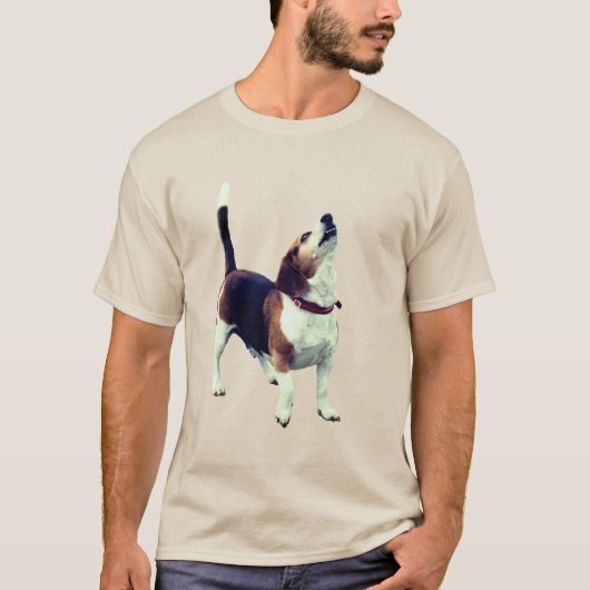 Howling Beagle Niedlich Dog T-Shirt (Vorderseite)
