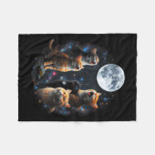Howling Cats Full Moon Starry Sky Galaxy Cosmic An Fleecedecke (Vorderseite (Horizontal))