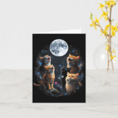 Howling Cats Full Moon Starry Sky Galaxy Cosmic An Karte (Gelbe Blume)
