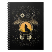 Howling Celtic Wolf Mythology Schwerter Notizblock (Vorderseite)