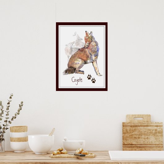 Howling Coyote Animal Nature Poster (Küche)