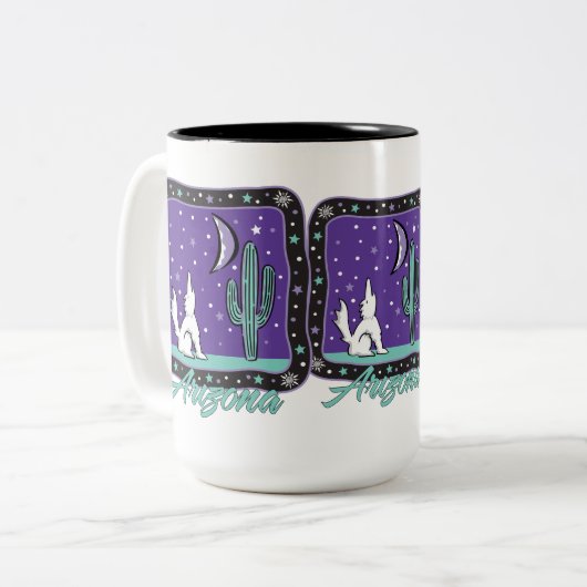 Howling Coyote Arizona Zweifarbige Tasse (Vorderseite Links)