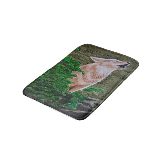 Howling Coyote Badematte (Schrägansicht)