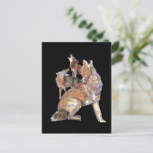 Howling Coyote Pack, Animal, Nature Wildlife Postkarte (Stehend Vorderseite)